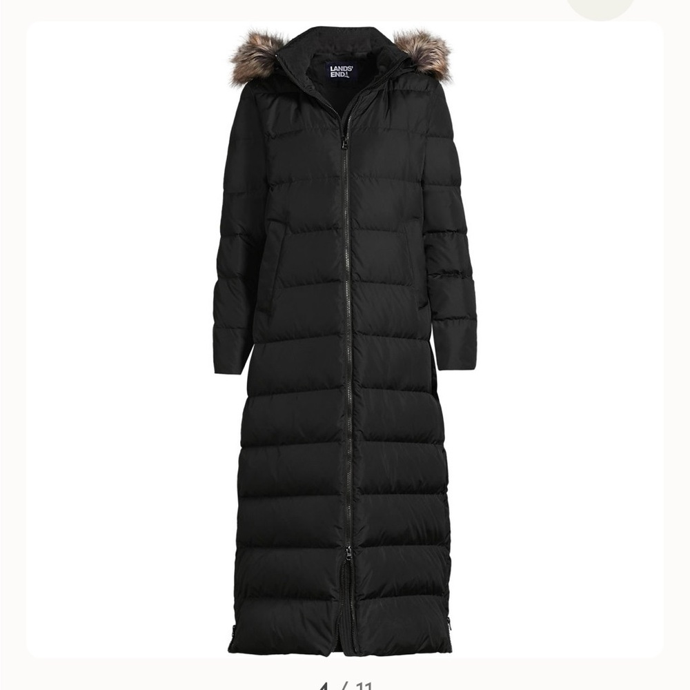 Lands' End Black Puffer coat 600 down! Deal!